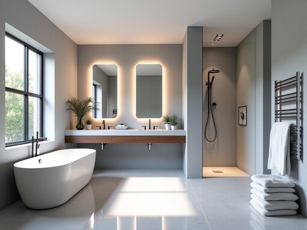 Spa-inspired bathroom renovation with modern fixtures